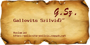Gallovits Szilvió névjegykártya